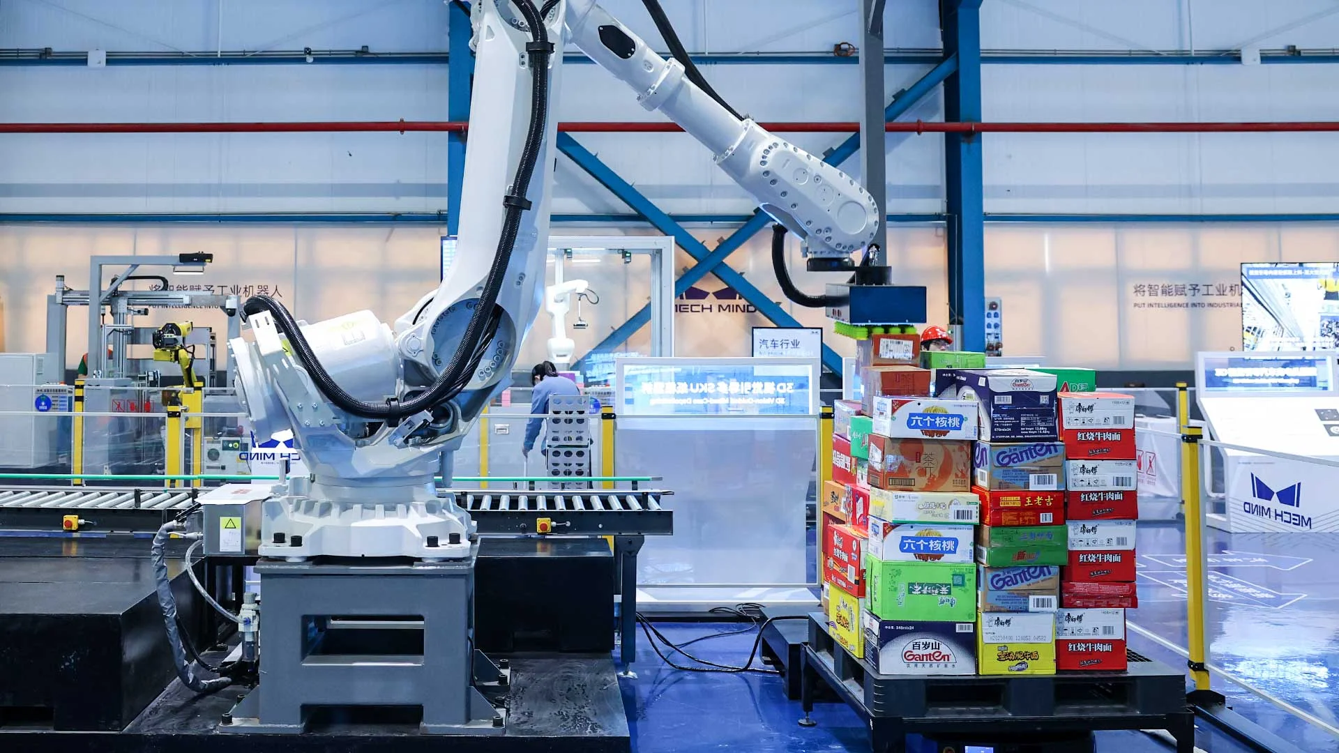 智能机器人应用-3D视觉引导多SKU纸箱混拆