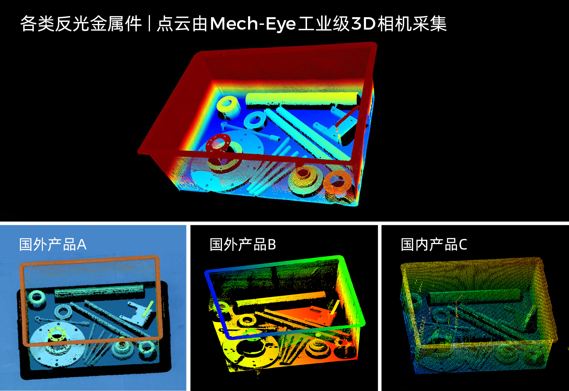 Mech-Eye 3D 相机反光物体成像能力大幅提升，点云准确度提升90%