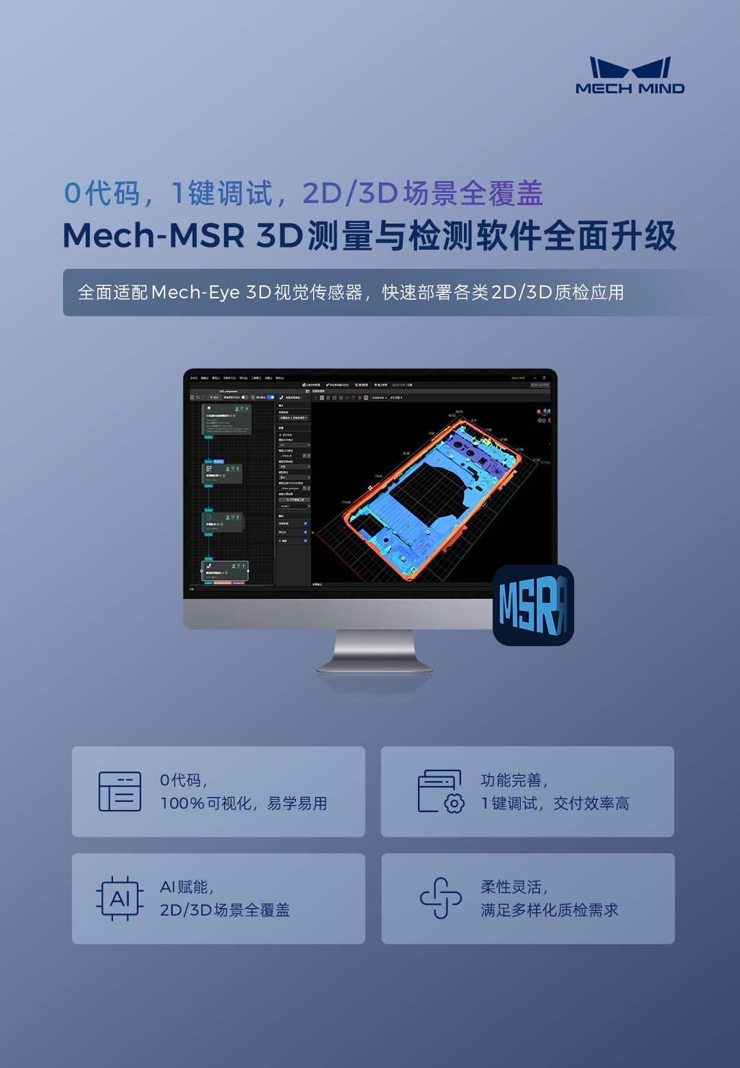 0代码,1键调试,2D/3D场景全覆盖——Mech-MSR测量与检测软件全面升级 0代码,1键调试,2D/3D场景全覆盖——Mech-MSR测量与检测软件全面升级