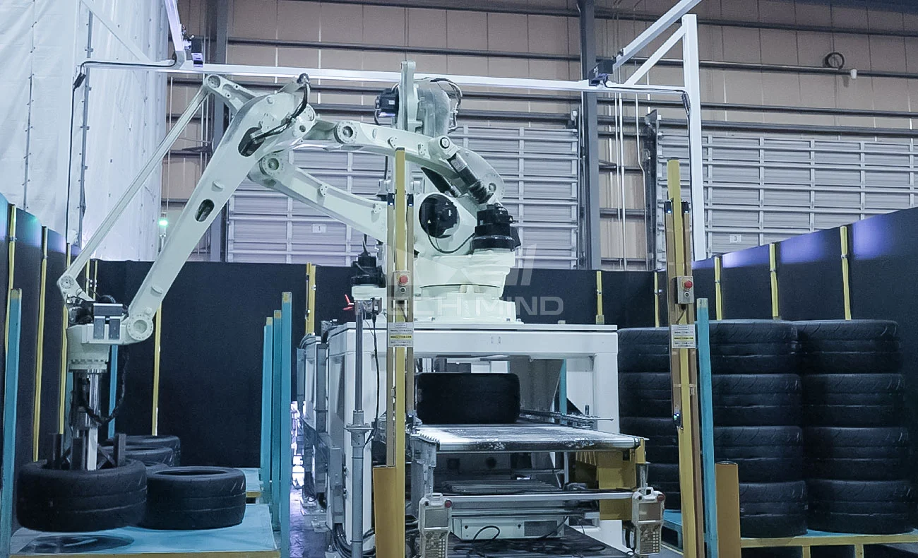 AI视觉引导轮胎拆垛 | 日本某大型轮胎仓库